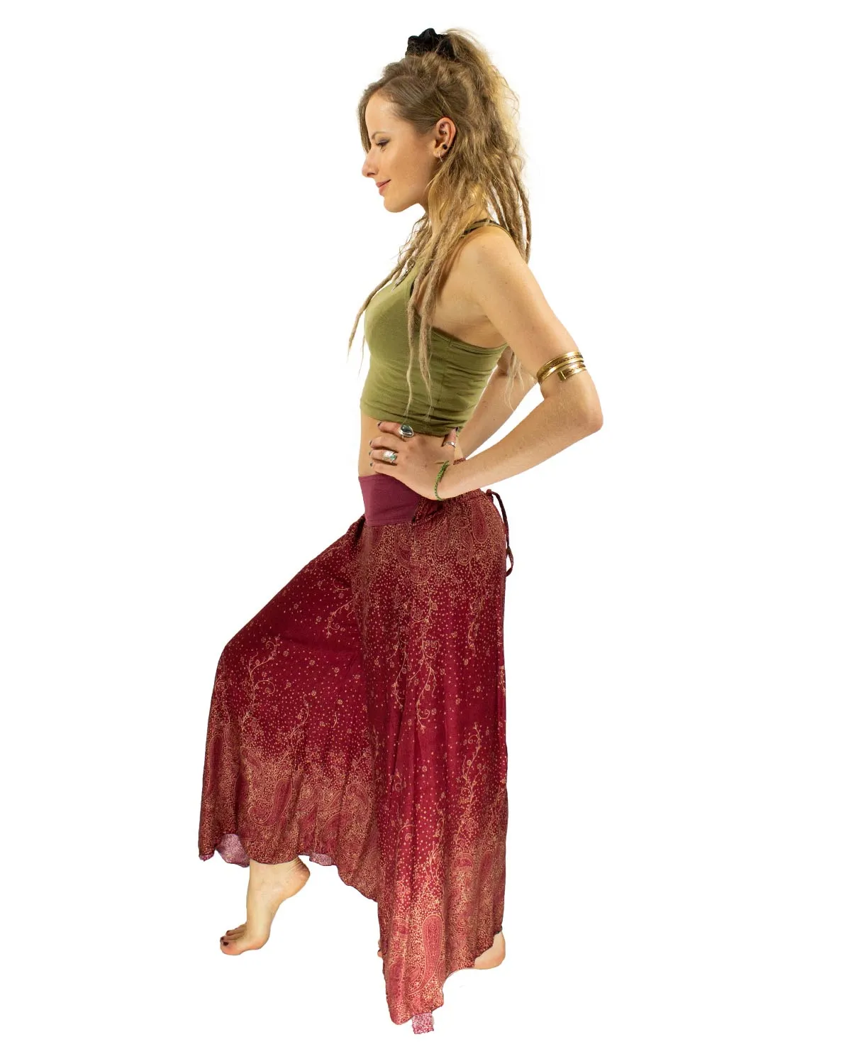 Palazzo Harem Pants Maroon