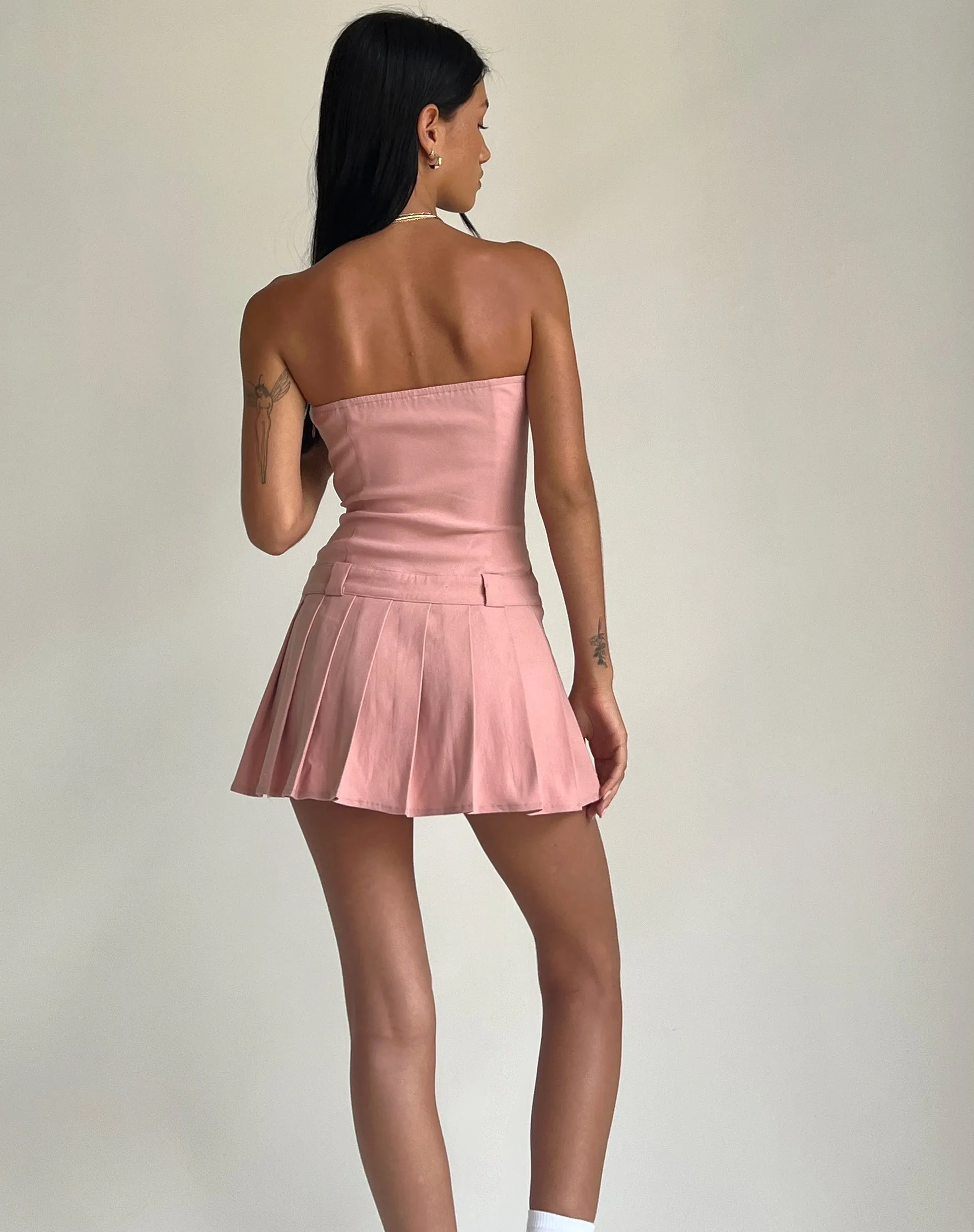 Payoda Bandeau Mini Dress in Pink