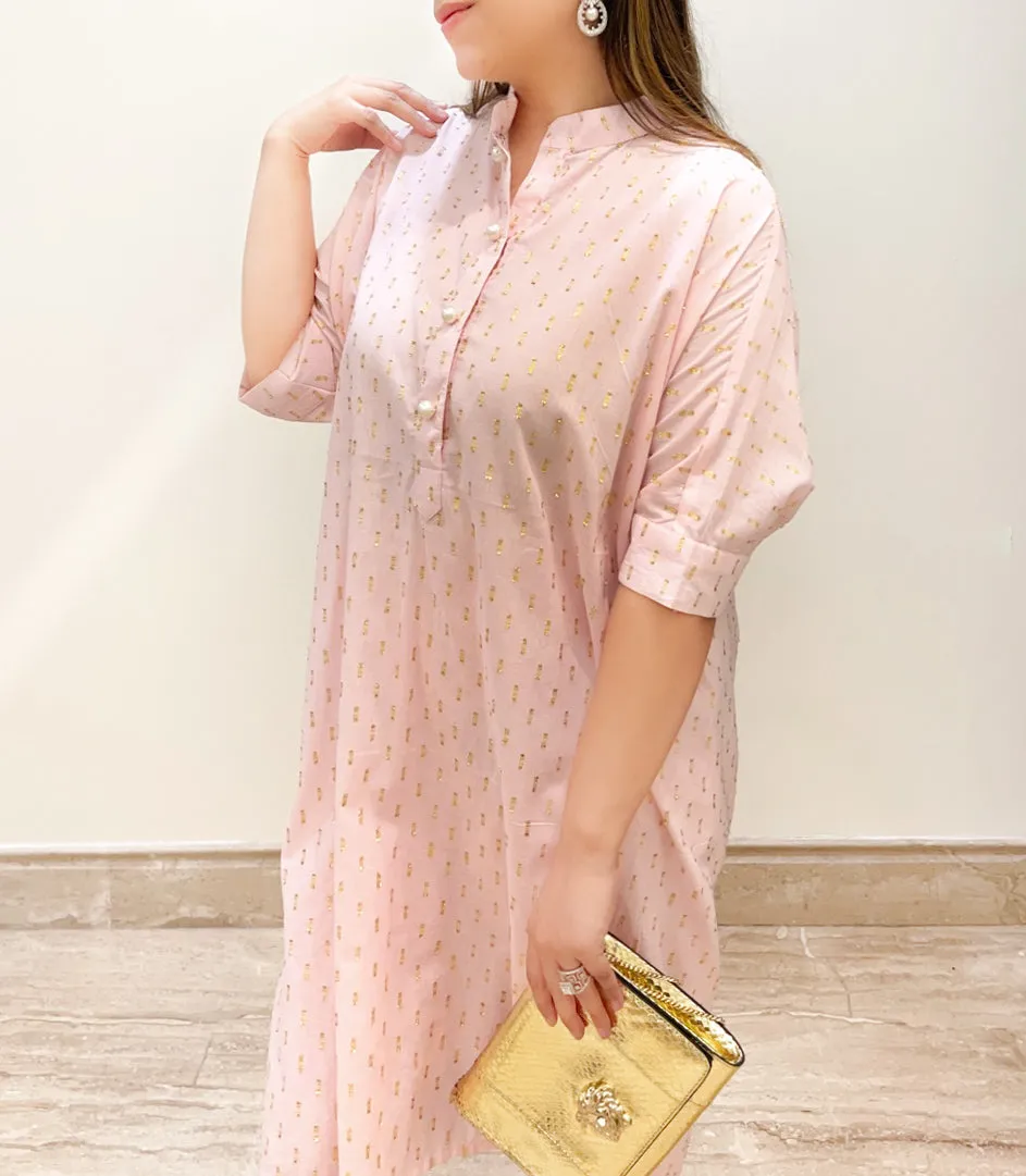 Pink Cotton Tunic Set