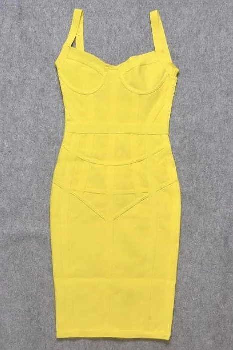 Pip Bandage Corset Dress - Sun Yellow