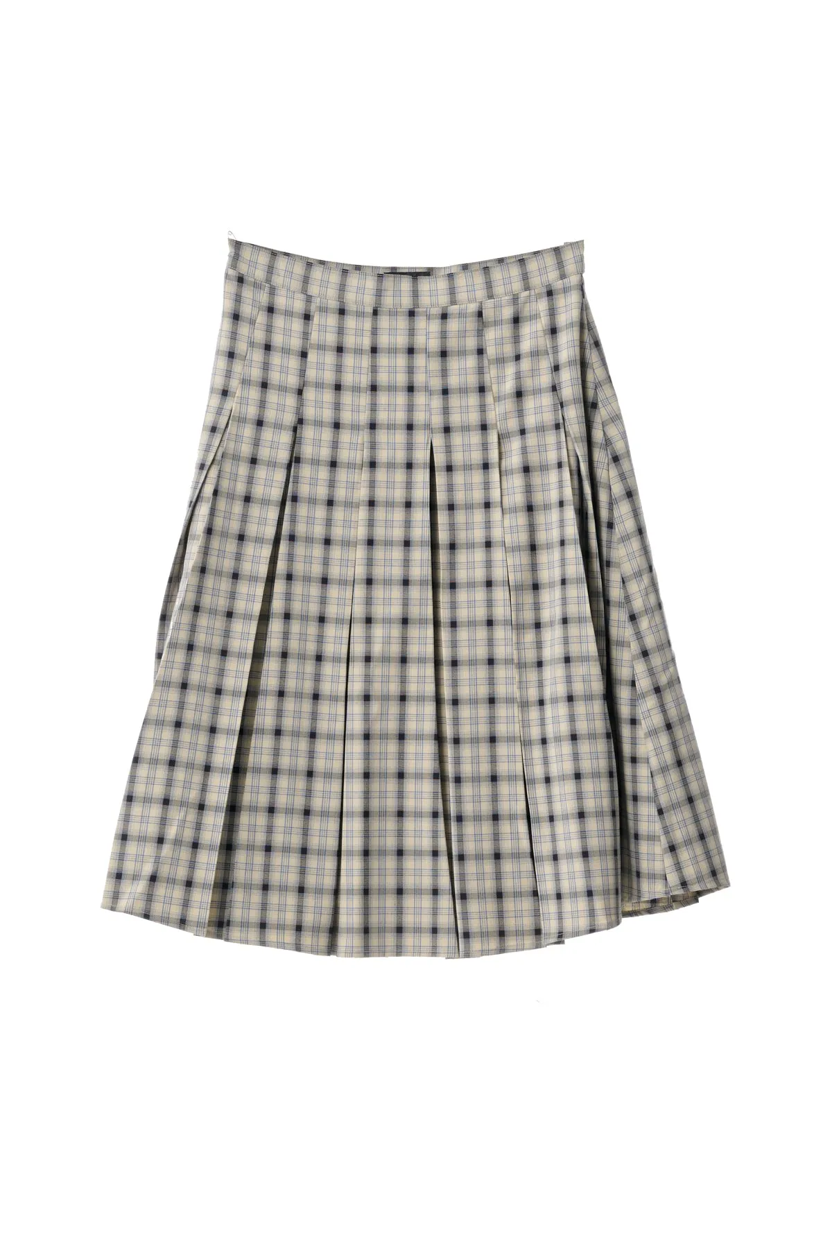 PLAID MIDI SKIRT - Navy