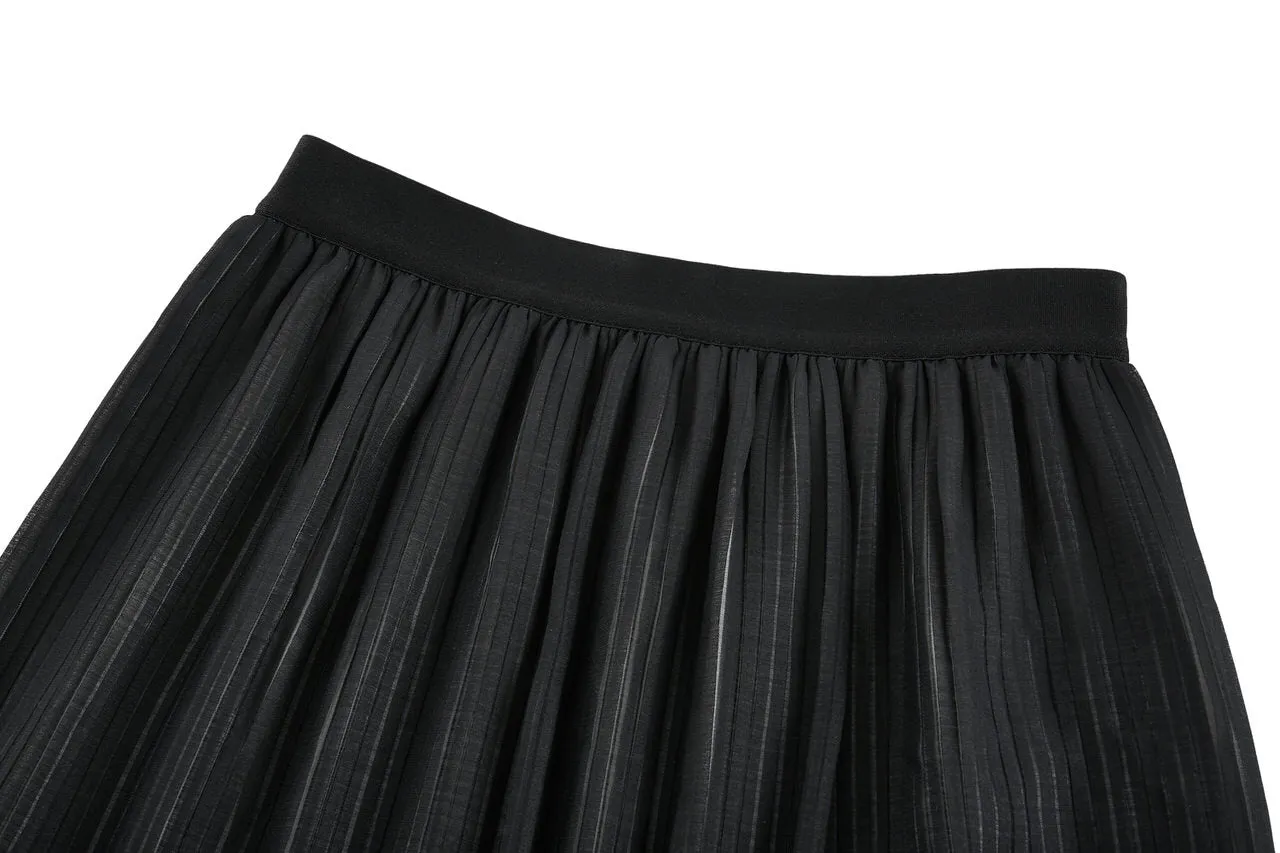 Pleated Flare Skirt