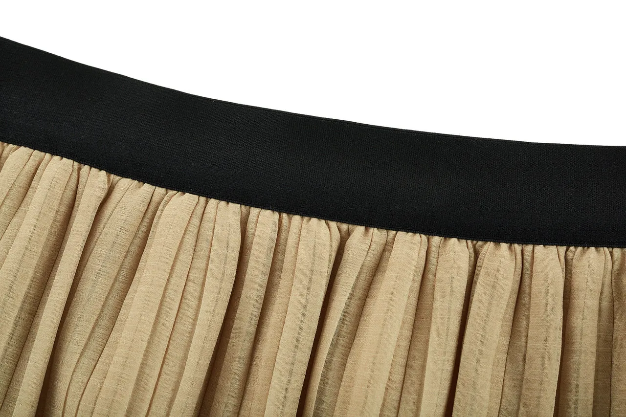 Pleated Flare Skirt