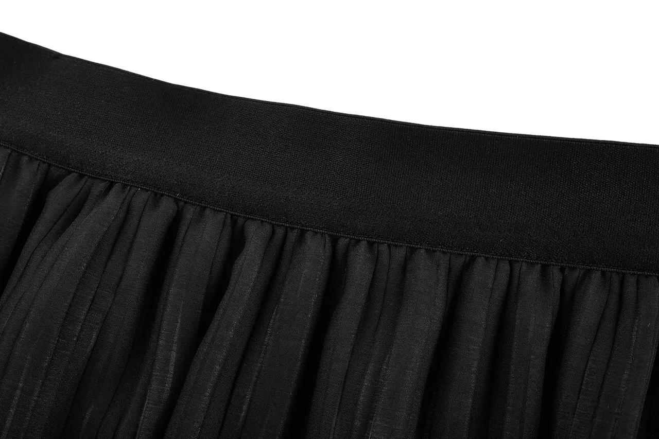 Pleated Flare Skirt