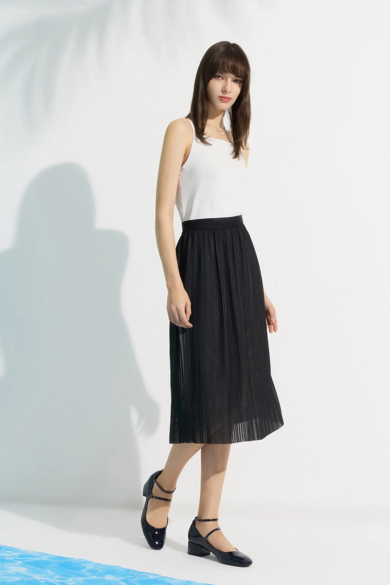 Pleated Flare Skirt