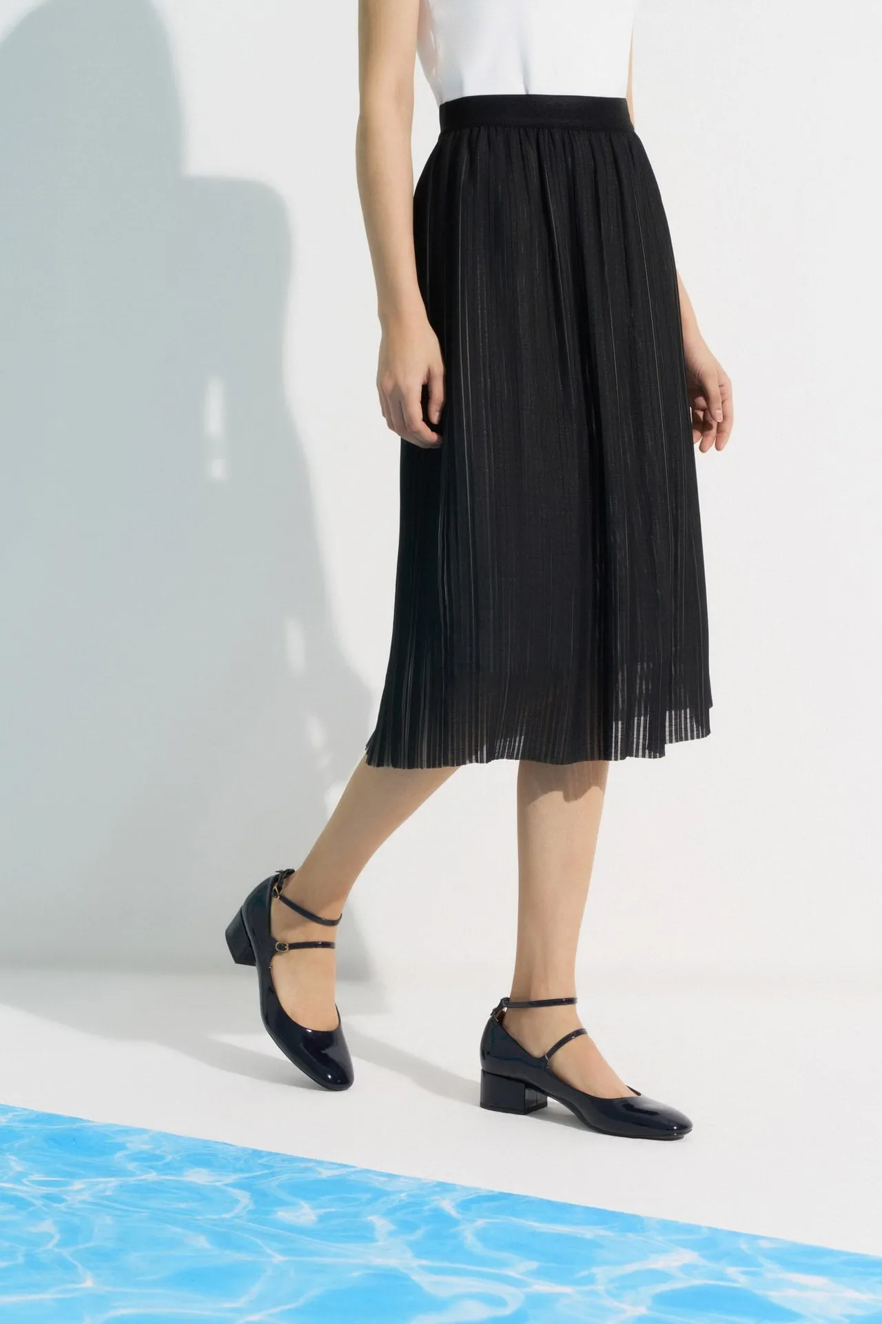 Pleated Flare Skirt