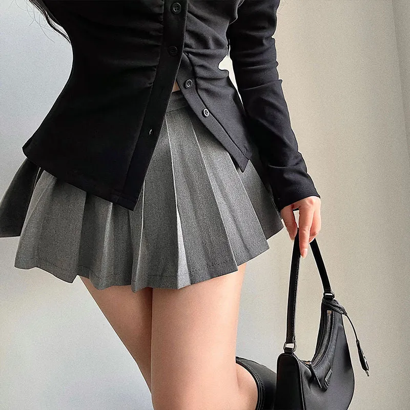 Pleated Mini Skirt With Under Shorts