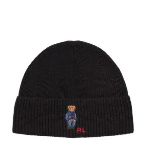 Polo Ralph Lauren Denim Bear Beanie Polo Black