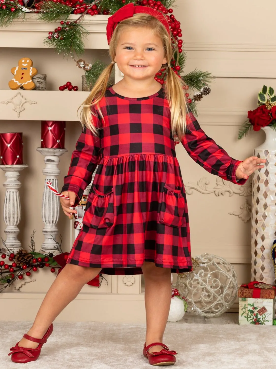 Pretty Plaid Present Pocket Dress