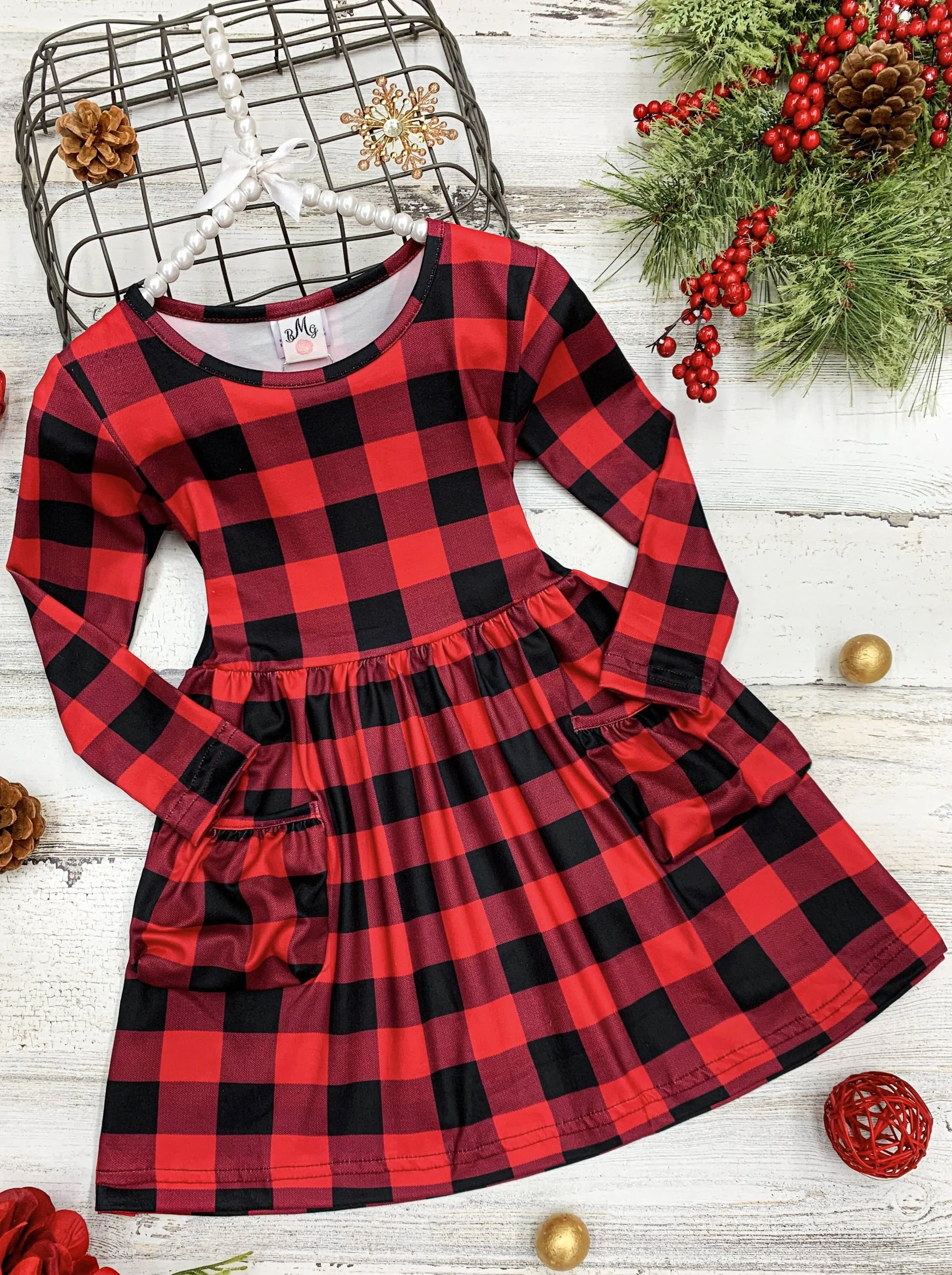 Pretty Plaid Present Pocket Dress