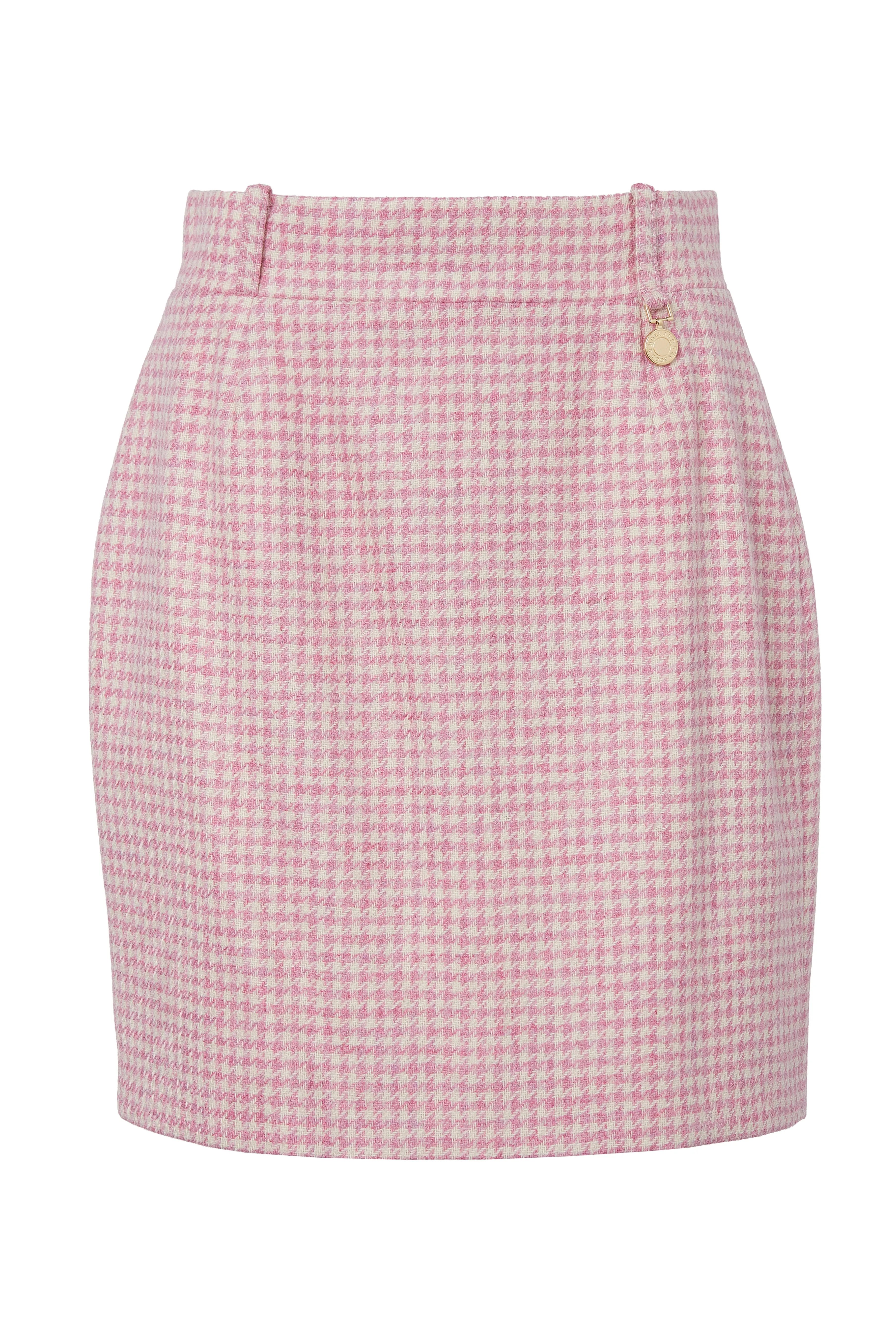 Regency Skirt (Light Pink Puppytooth)