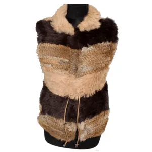 Rex Rabbit Fur Vest - Camel