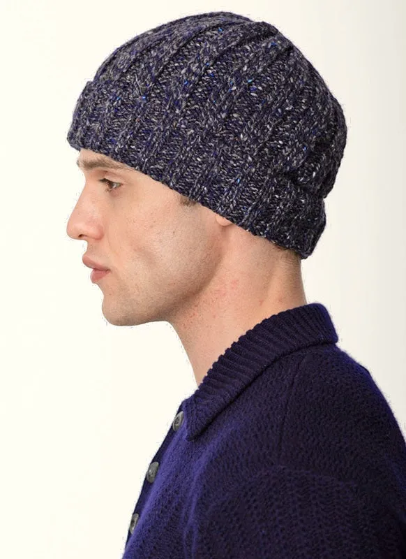 Ribbed Hat - Navy Slate - Fisherman Out of Ireland