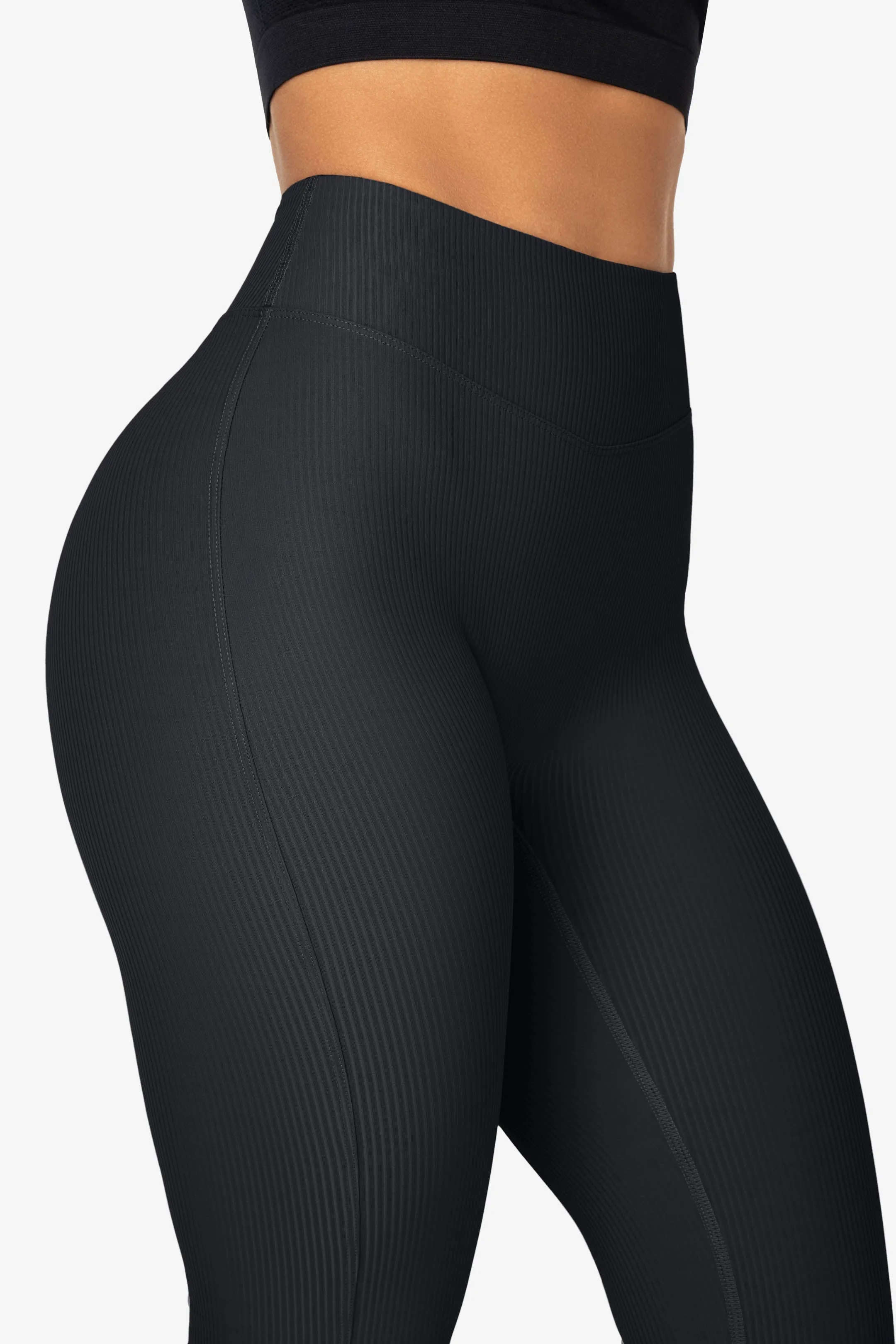 Ribbed Split Flared Leggings