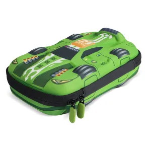 Rockpapa Large-Capacity Green Sport Racing Car Pencil Case, Pencil Box, Pencil Pouch for Kids