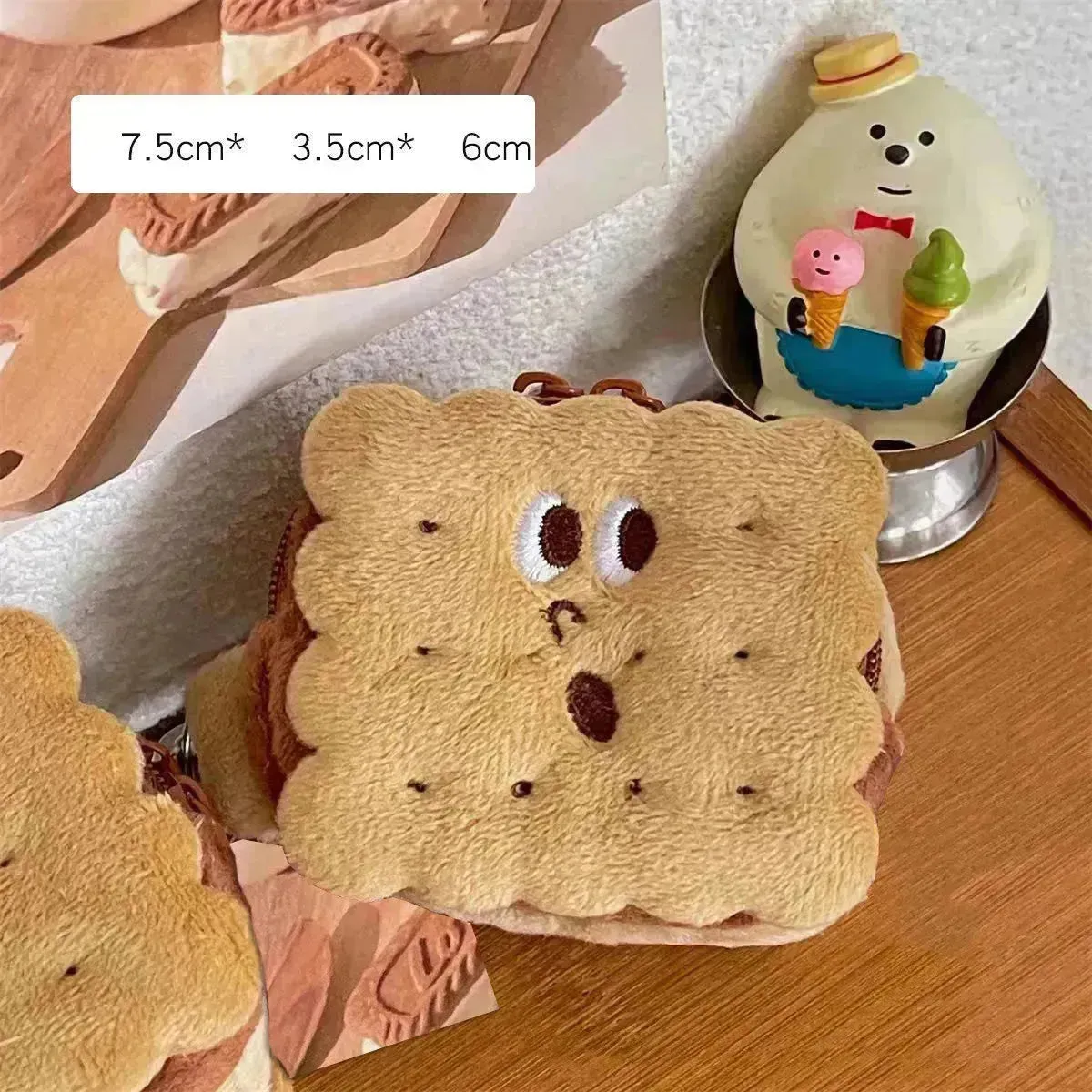 Sandwich Biscuit Plush Pencil Bag School Supplies