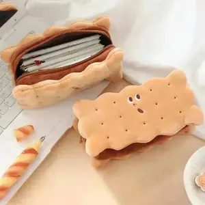 Sandwich Biscuit Plush Pencil Bag School Supplies