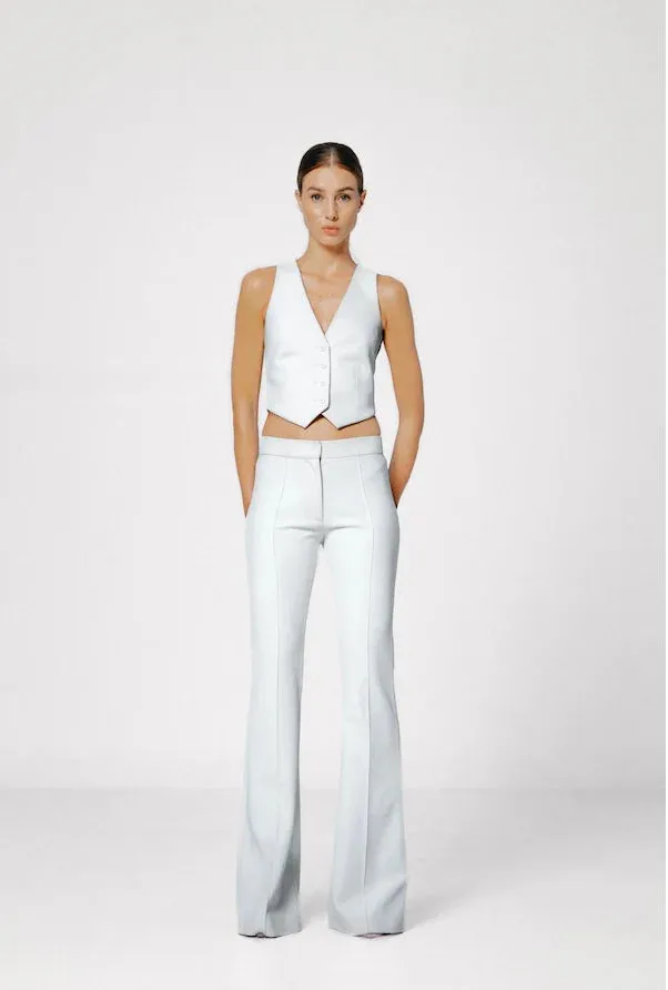 Sans Faff Lizzy Low Rise Flared Trousers White