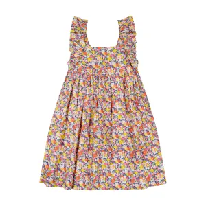 Sawyer Flutter Sleeve Dress Pink Navy Daisy