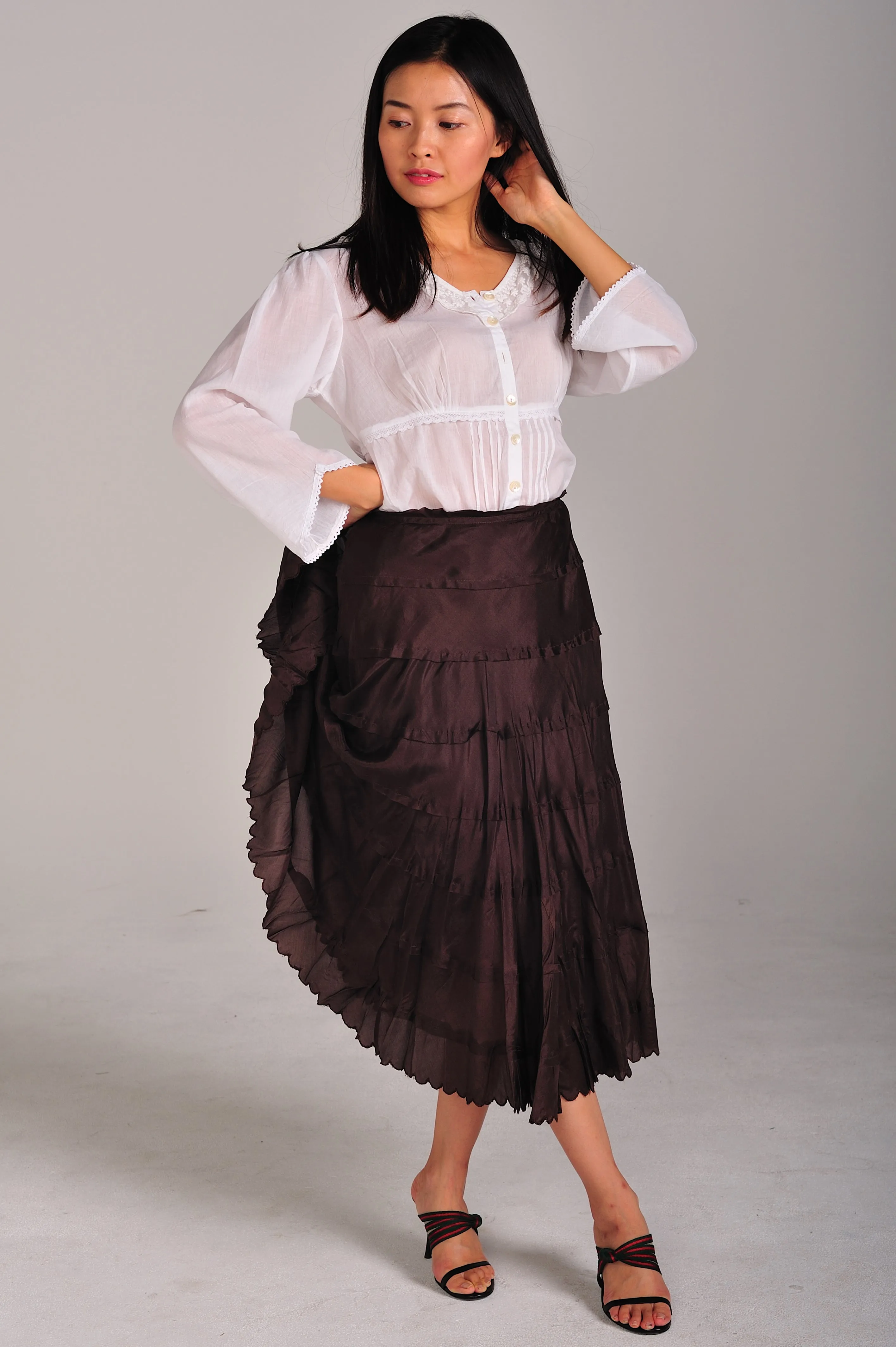 Silk Brown Skirt