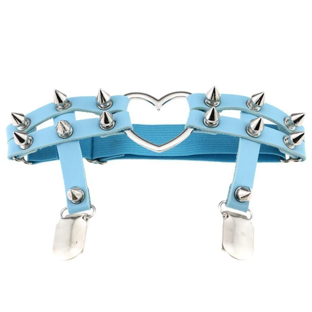 Spiked Heart Garter Belt