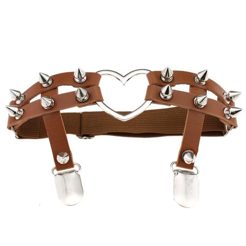 Spiked Heart Garter Belt