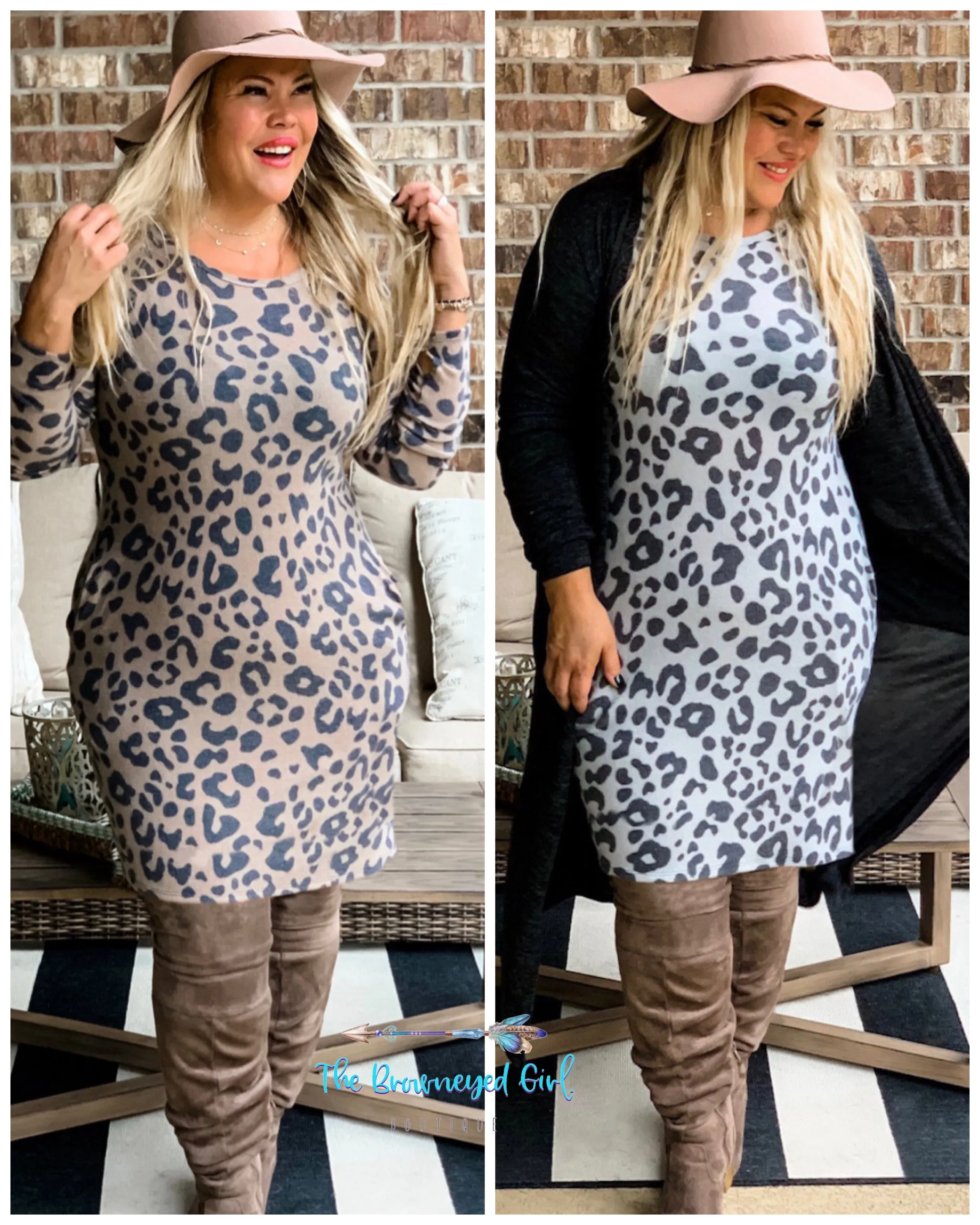 Stella Leopard Print Long Sleeve Dress