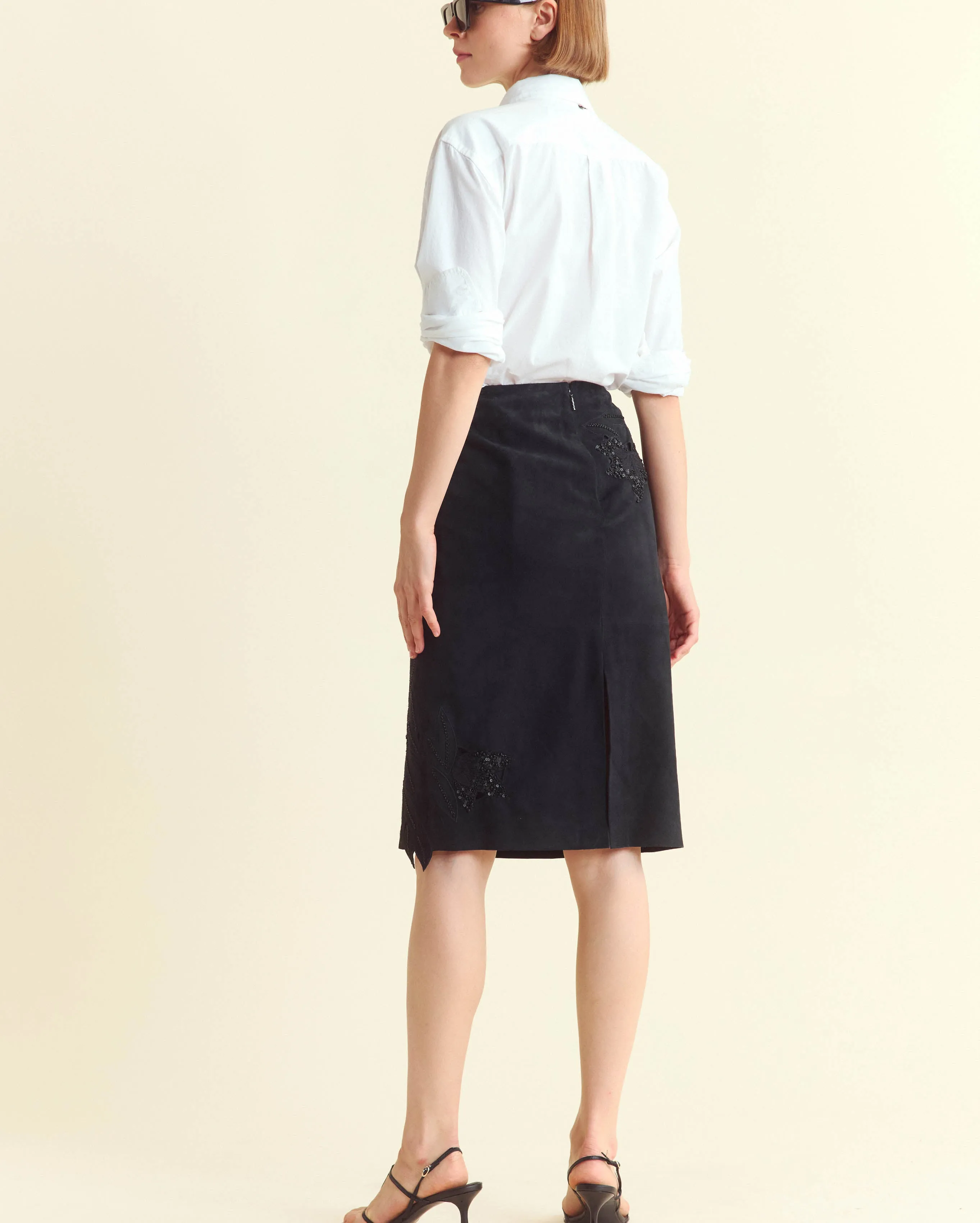 Suede Statement Pencil Skirt