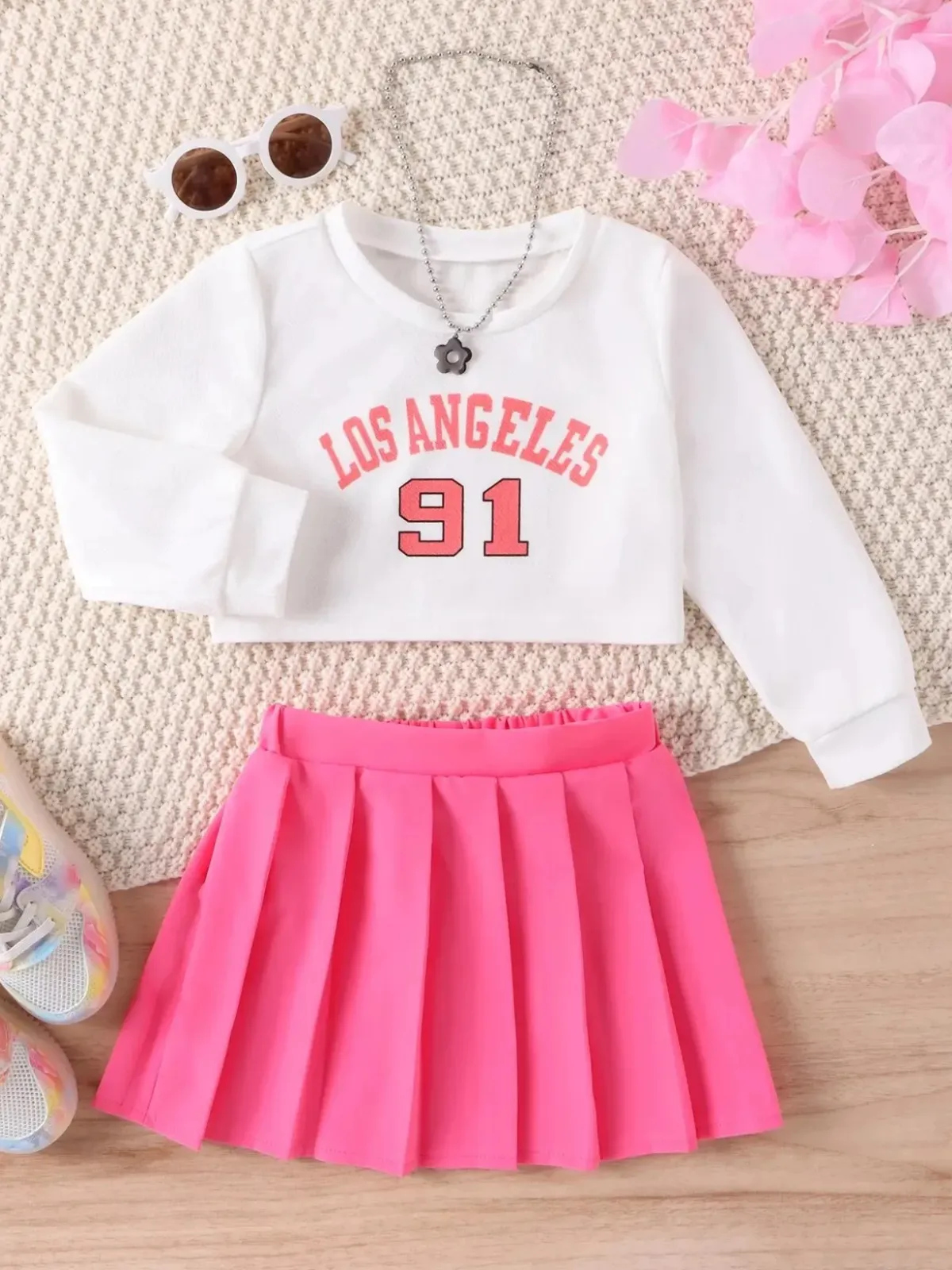 Sweatshirt Mood Pleated Skirt Set