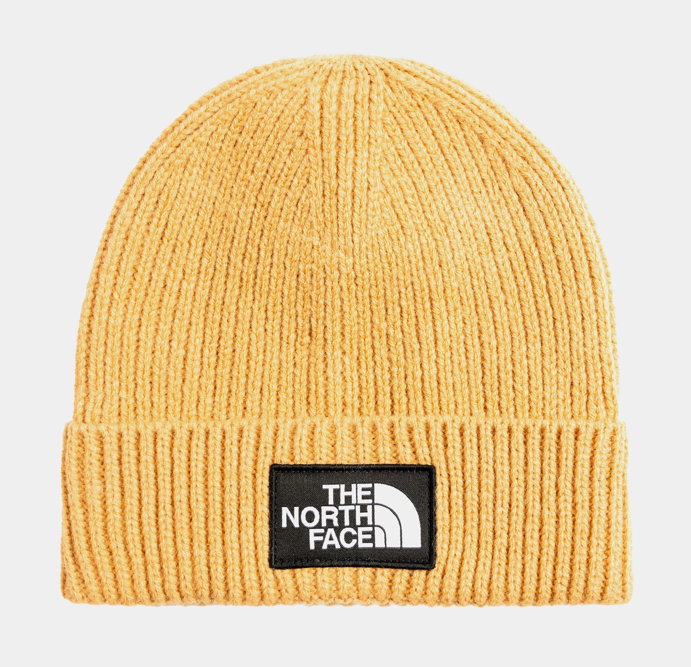 TNF Logo Box Cuffed Mens Beanie (Yellow/Black)