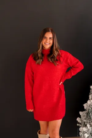 Tristan Mini Sweater Dress | Red