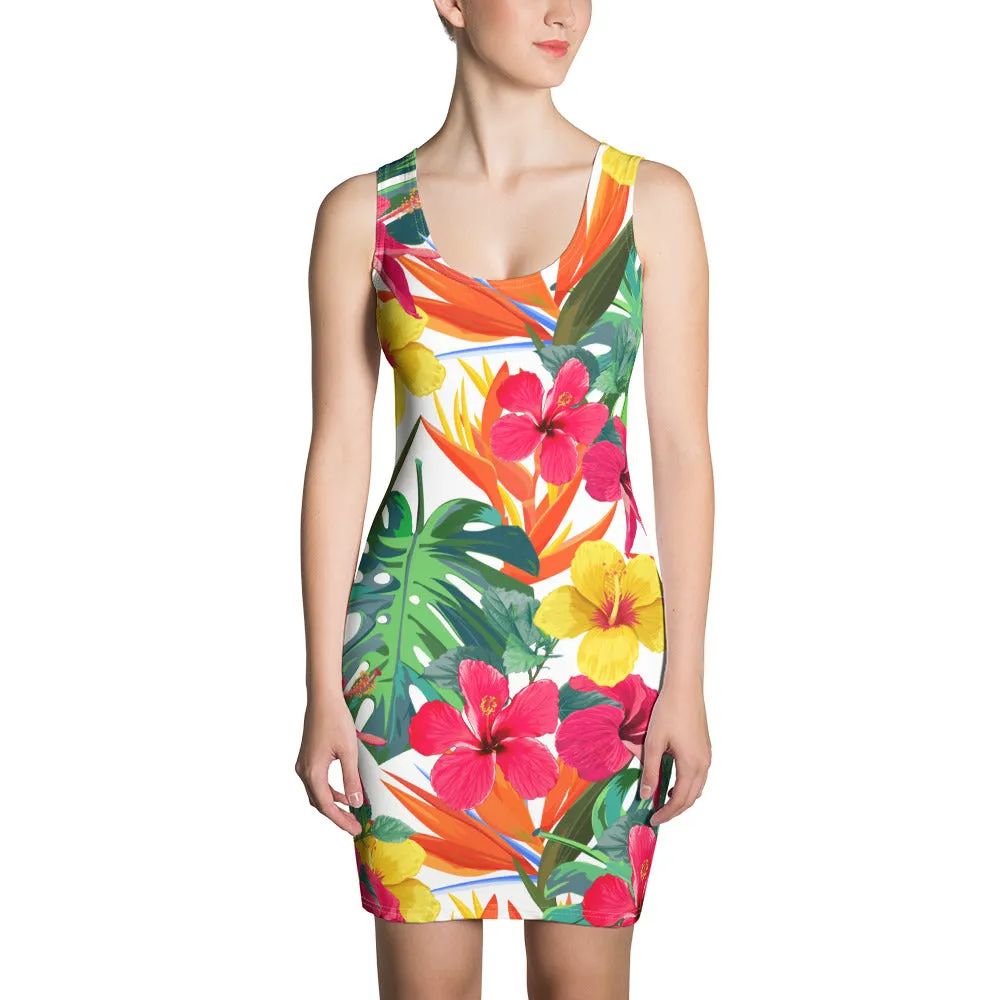 Tropical Flora Bodycon Dress