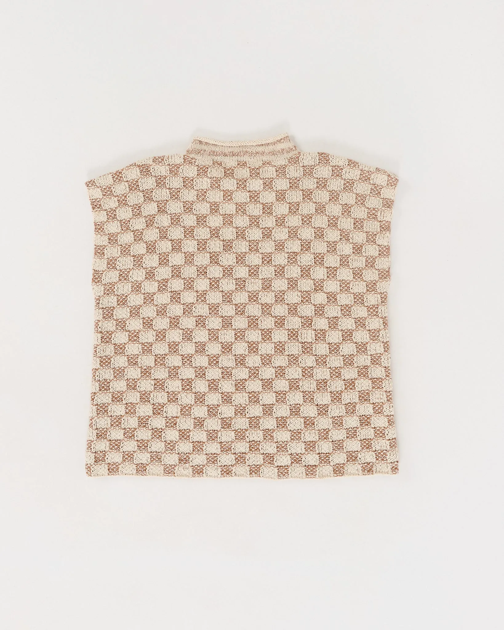 Twinsun Knit Vest - Sand Checker