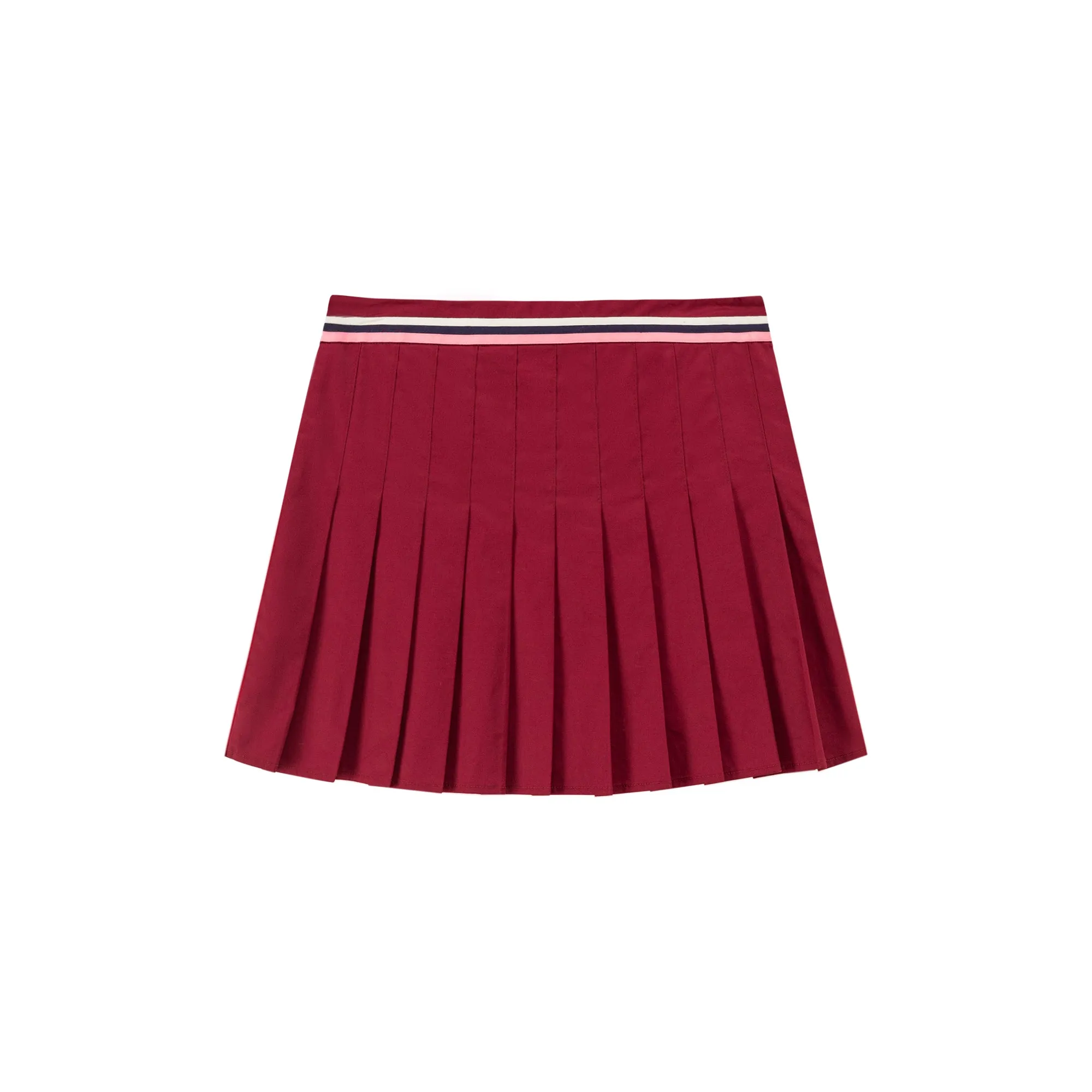 Waist Stripes A-Line Pleated Skirt