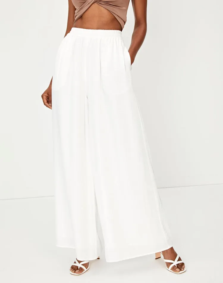 White Wide Leg Pants