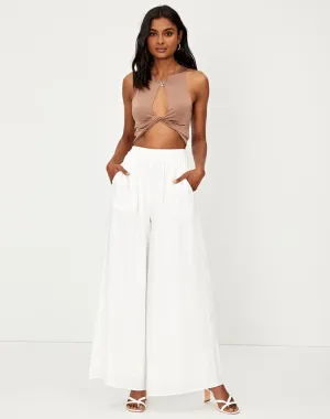 White Wide Leg Pants