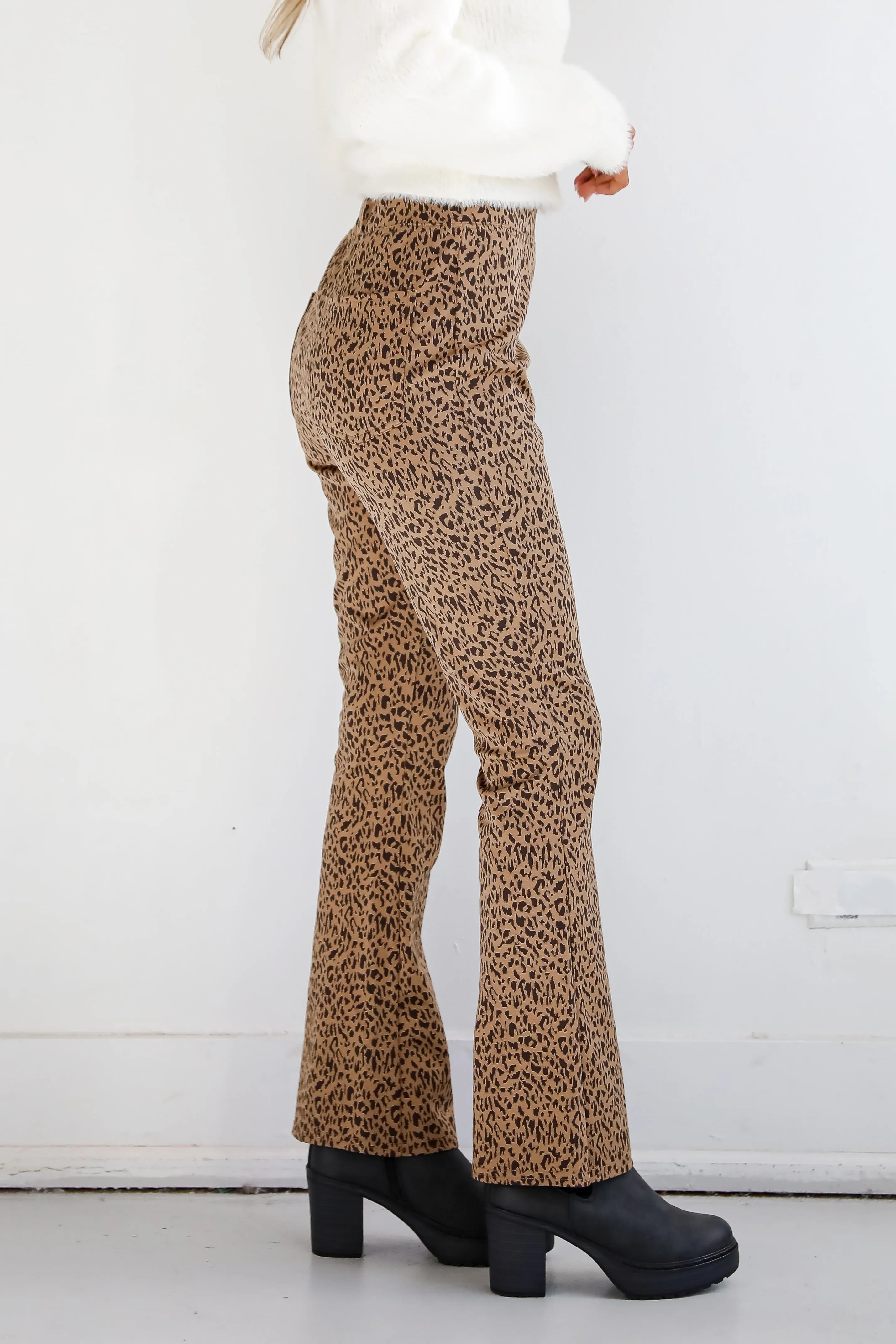 Wild Vision Leopard Flare Pants - DOORBUSTER