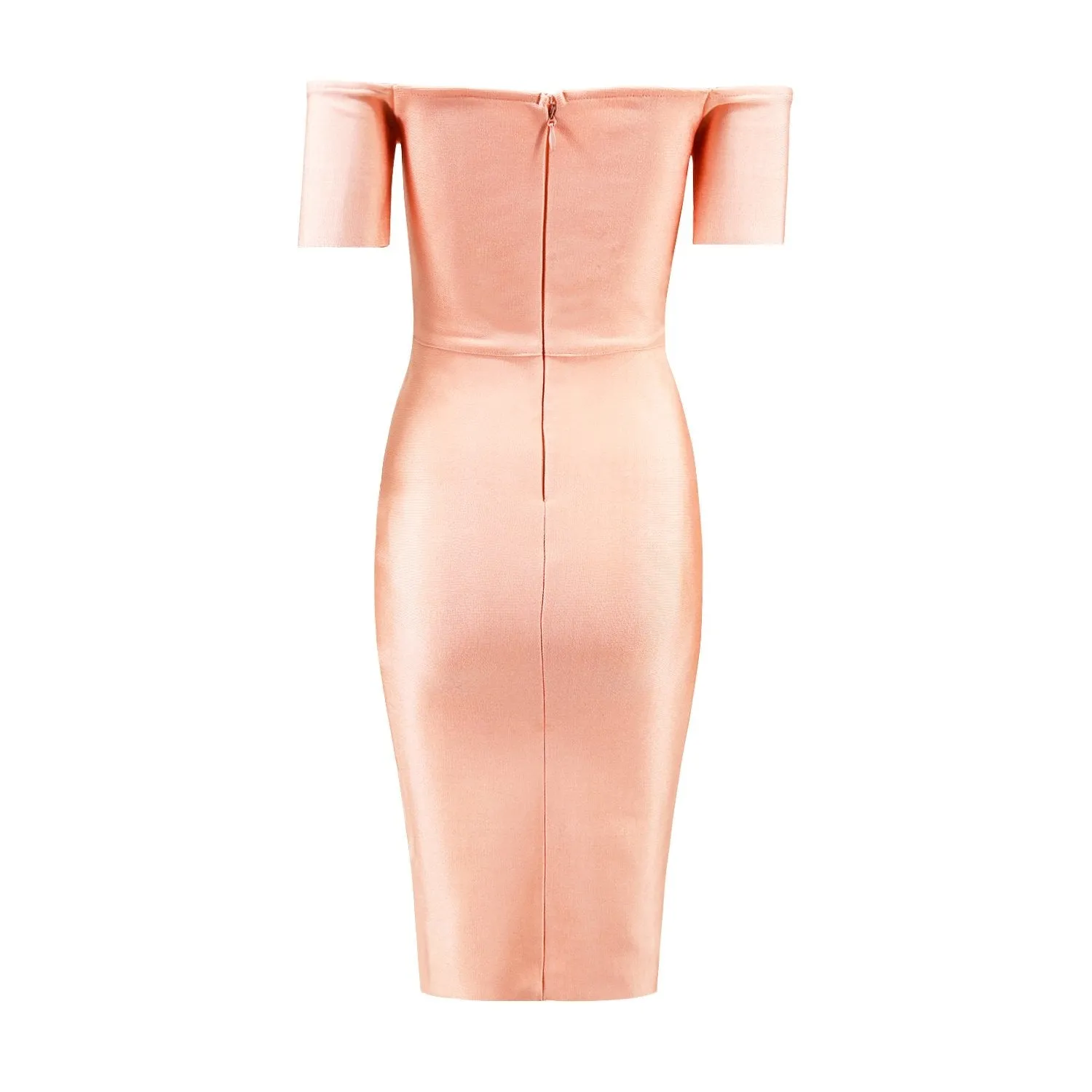 Winnal Classic Off the Shoulder Midi Bandage Dress