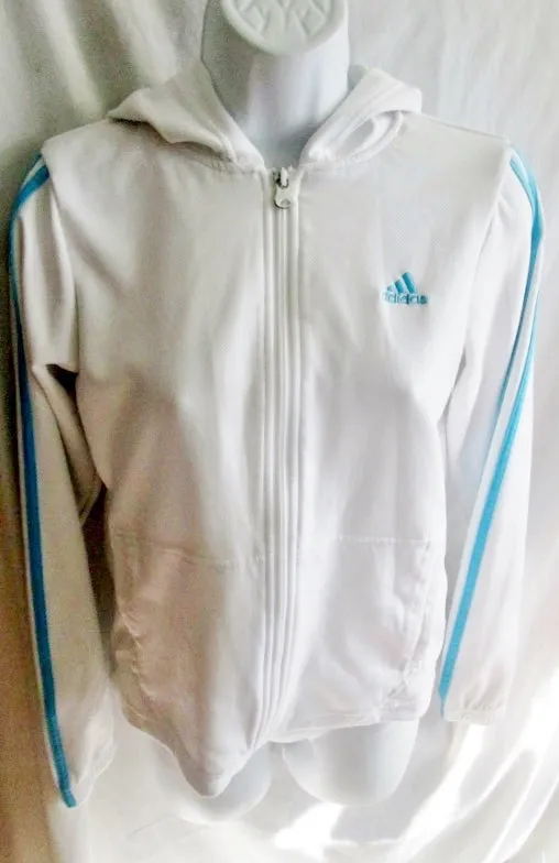 WOMENS ADIDAS CLIMALITE Fitness Running Hoodie Jacket Sweatshirt WHITE M Parka