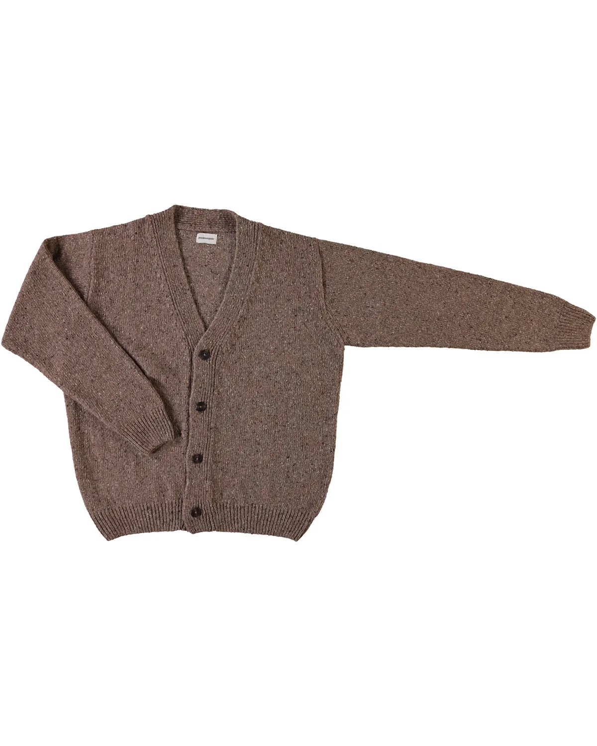 Wool Cardigan - speckled brown <br>Poudre Organic