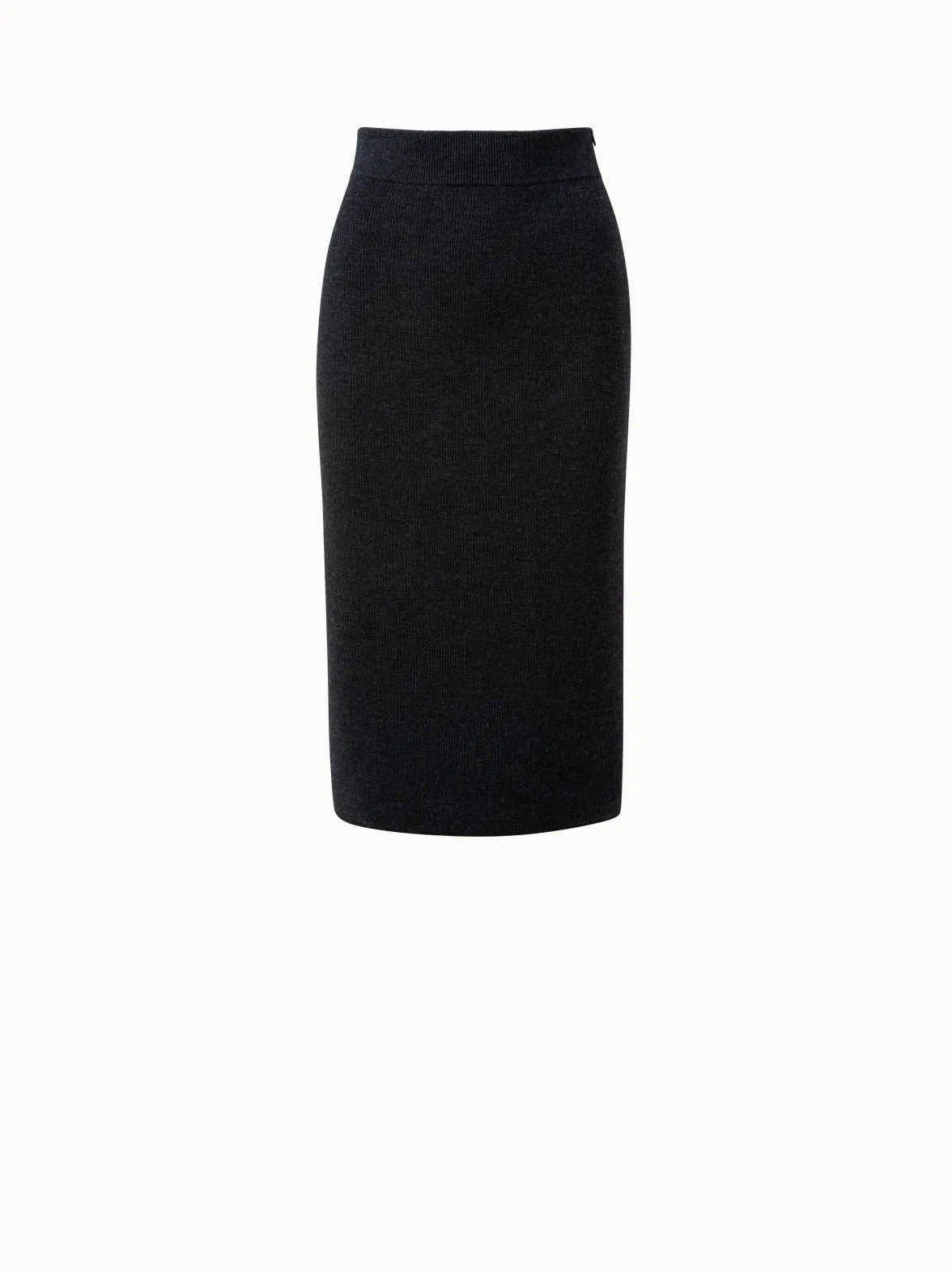 Wool Stretch Rib Skirt