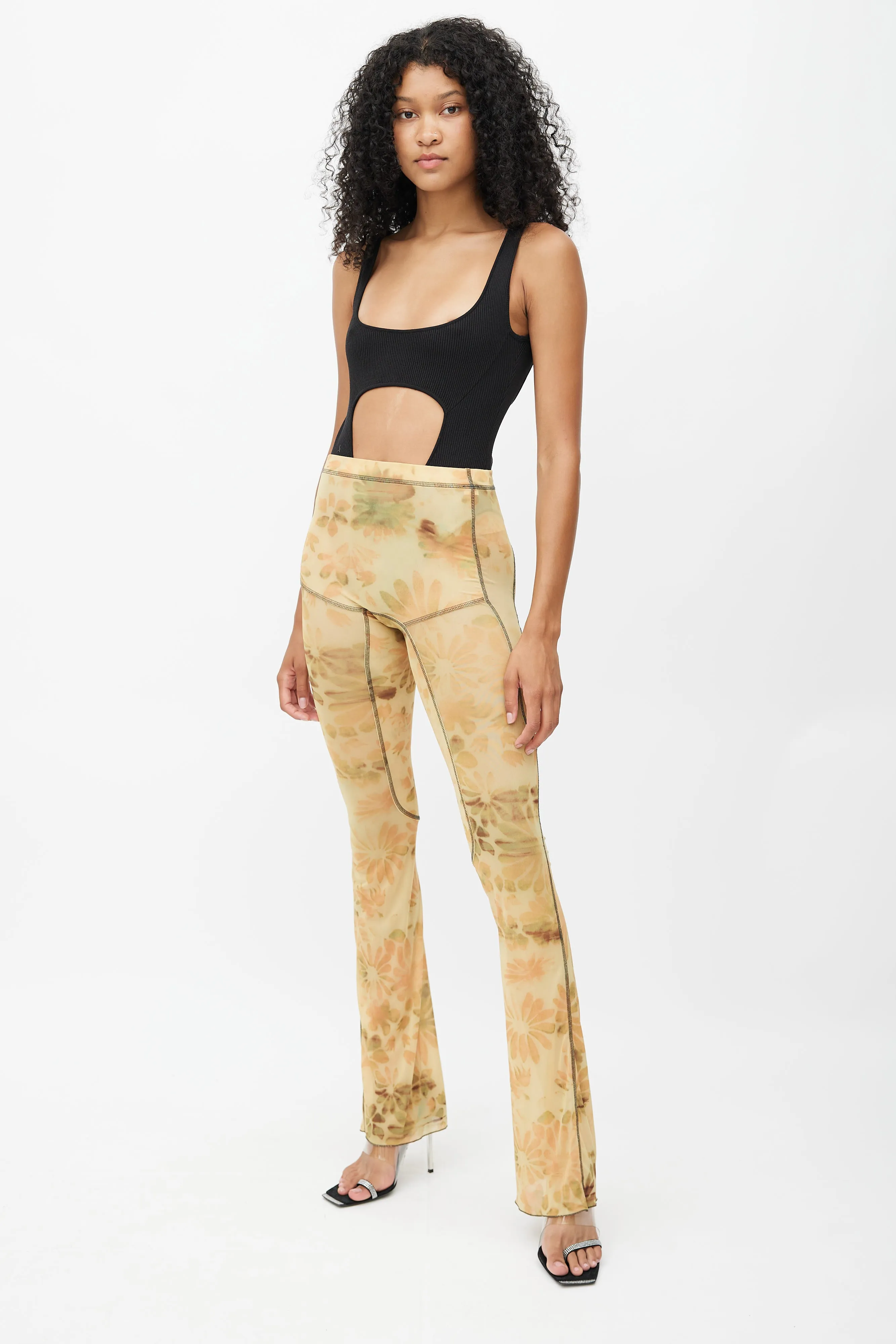 Yellow Halcyon Floral Tight