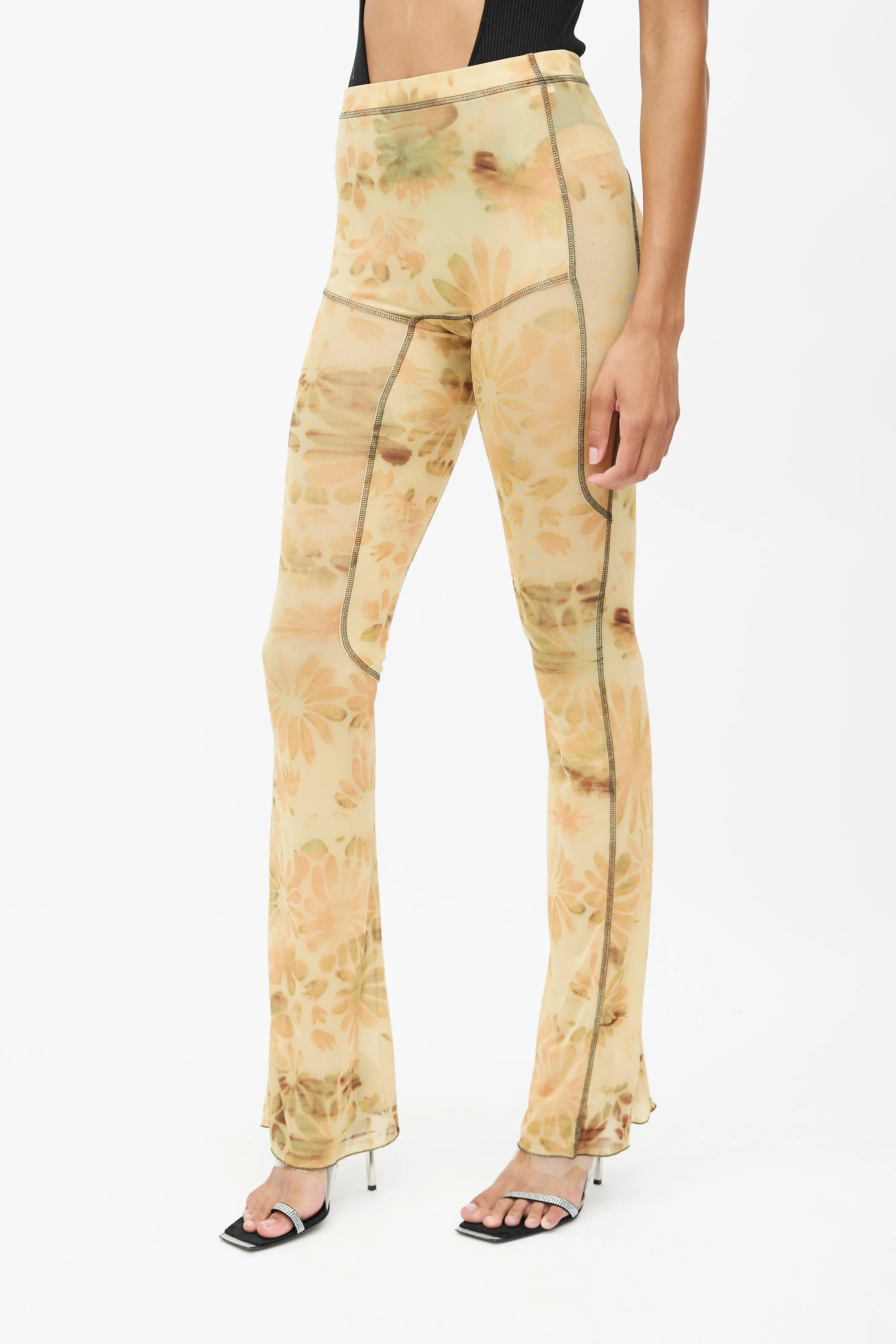 Yellow Halcyon Floral Tight