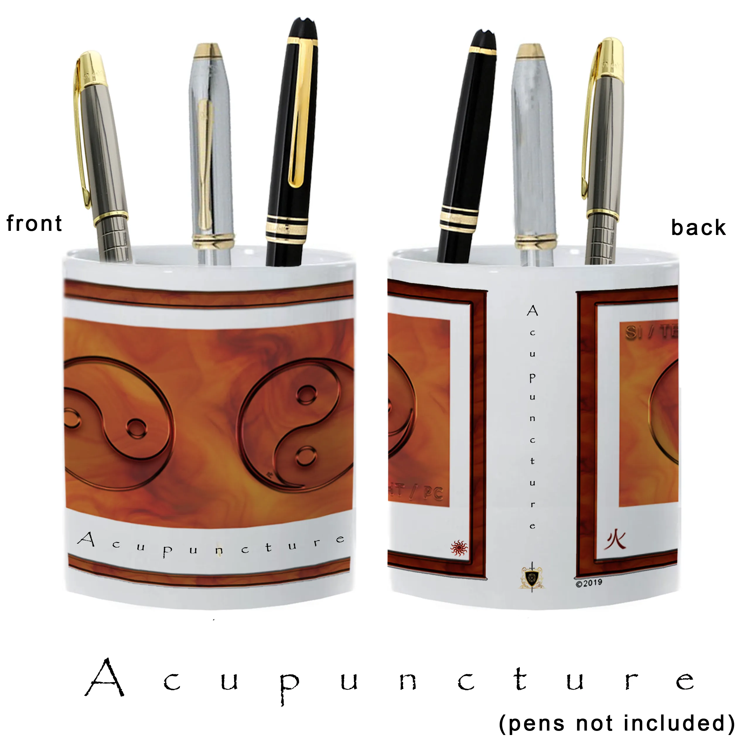 Yin Yang Pencil Holder "Fire" (Acupuncture)